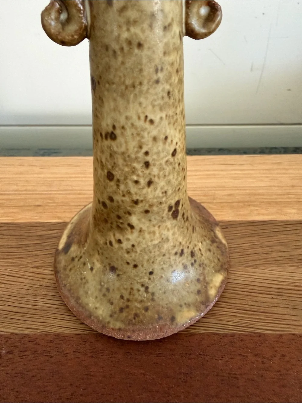 Vintage Studio Pottery Candleabra Brown Speckle